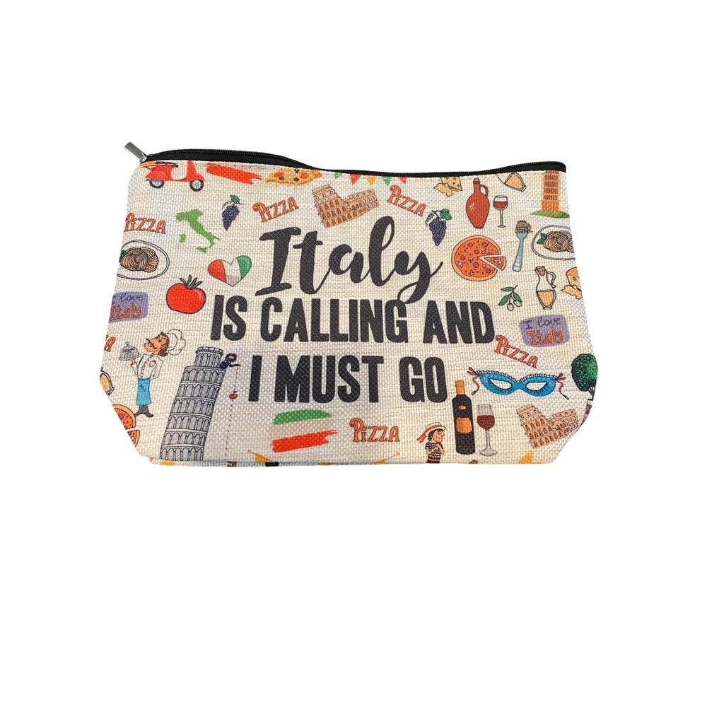 Italy Travel Cosmetic Bag Zipper Pouch Makeup Toiletry‎ Organizer All Over print